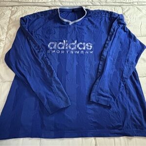 Adidas Men's Long Sleeve Blue Tee